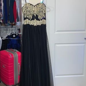 Prom black and gold prom dress!